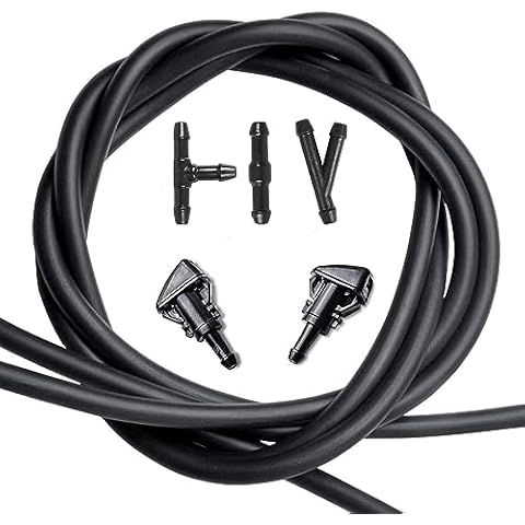 Windshield Washer Nozzles Kit, Replacement for Chrysler, Dodge, Jeep, Ram - OTUAYAUTO Washer Jet and Fluid Hose with Connector Cover