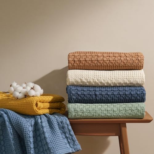 PHF 100% Cotton Waffle Weave Blanket King Size for Bed, Soft Lightweight & Breathable, All-Season Comfort, Luxury Aesthetic Woven Bedding for Home Decor, 108"x90", Dark Grey PHF 100% Cotton Waffle Weave Blanket King Size for Bed, Soft Lightweight & Breathable, All-Season Comfort, Luxury Aesthetic Woven Bedding for Home Decor, 108"x90", Dark Grey