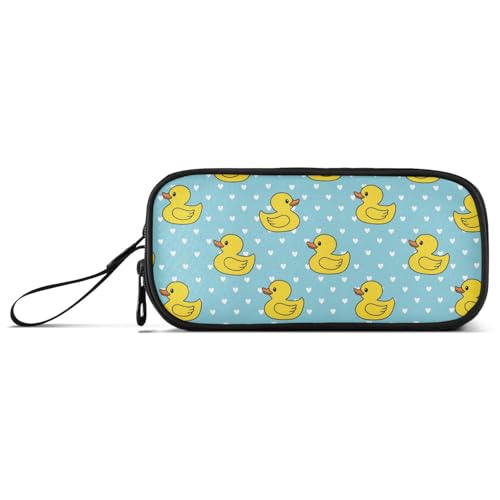Image of J JOYSAY Ducks Polka Dots Blue Pencil Case Large Big Capacity Pencil Box for Girls Boys Storage Marker Box Stationery for Teens Adults Student