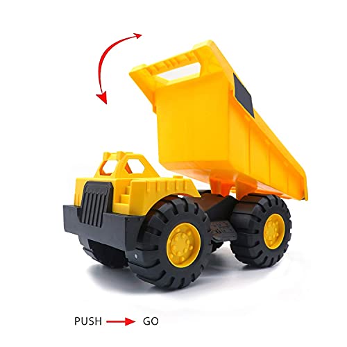 Image of Friction Powered Dumper Truck Toy for Kids Boys Girls Unbreakable Engineering Excavator Construction Truck Pull Back Vehicle (Multicolor)