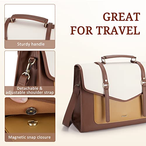 ECOSUSI Laptop Bag for Women 15.6 inch PU Leather Briefcase Large Computer Satchel Bag Professional Work Messenger Bag3