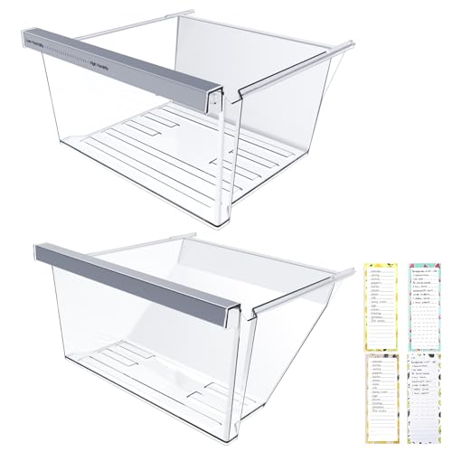 Image of S-Union UPGRADED W11162443 Refrigerator Drawer & W11162446 Whirlpool Crisper Drawer Compatible with Whirlpool Fridge Drawer Replacement Parts WRS325SDHZ WRS315SDHM WRS555SIHZ Crisper Drawers,2 Pack