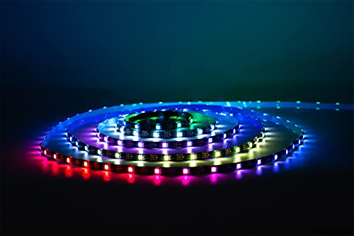 Image of WS2812B LED Strip Individual Addressable Light Full Color SMD 5050 RGB Pixel Strip DC5V (30Pixels /m 150Pixels 16.4FT 150LEDS Waterproof IP65, White PCB)