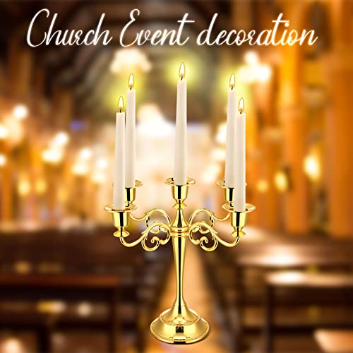 Sieral SIERAL-METAL CANDELABRA-05 2 Pcs Candle Metal Candelabra 5 Arms 10.6 Inch Tall Gold Candle Holders thumb #6