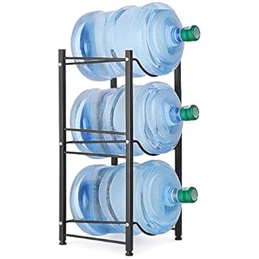 AMAZON - MOOACE 3-Tier Water Jug Rack, 5 Gallon Detachable Water Bottle Holder for Kitchen, Office, Home, Black