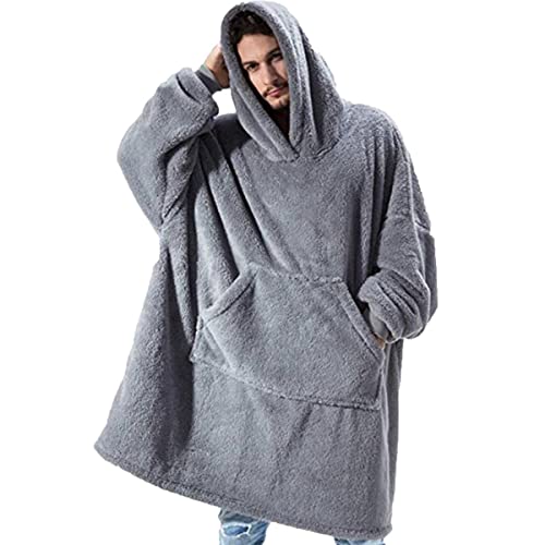 TBSCWYF Manta con Capucha Grande Sudadera Gigante Cálido Sherpa con Bolsillos Super Dalian Sudadera Cómodo Manta de Forro Polar Suave Mujer Hombres Hoodie Manta Mujer De Sudadera con Capucha Cover