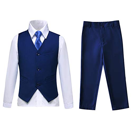 Boys Suit Kids Tuxedo Suits For Toddler Boy Ring Bearer Outfit Blue Formal Dresswear Vest Set Size 2 #TOP20