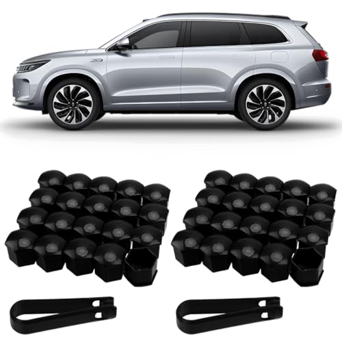 BAHME 20 Pcs Copridado Ruota 19mm, Copri Bulloni Ruota Universali, Copridadi Bullone Ruota, Copridadi Ruota, Tappi Ruote Auto, Copridadi Esagonali per Pneumatici con 1 Strumenti di Rimozione