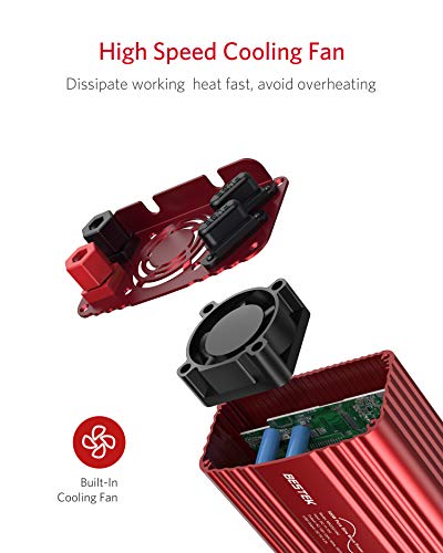 BESTEK 300Watt Pure Sine Wave Power Inverter DC 12V to AC 110V Car Plug Inverter Adapter Power Converter with 4.2A Dual USB Charging Ports and 2 AC Outlets Car Charger, ETL Listed