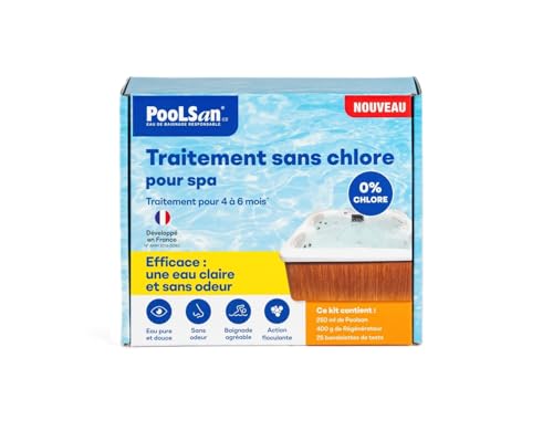 BSI - PooLSan - Spécial Spa - Solution sans Chlore - pour Une Désinfection Totale - Jusqu'à 4 A 6 Mois - Elaboré en Europe