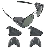 2 Pairs Glasses Side Shields, Slip on Side Shields, Fits Small to Medium Eyeglasses Frames (Transparent Black)