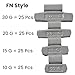 C-HORSE 100Pcs FN Series Clip on Wheel Weights Assortment for Japanese Cars Hammer Type Rim Balancers, 10G, 15G, 20G, 30G, 25pcs for Each Size Fit for Steel Wheel (FN Style)