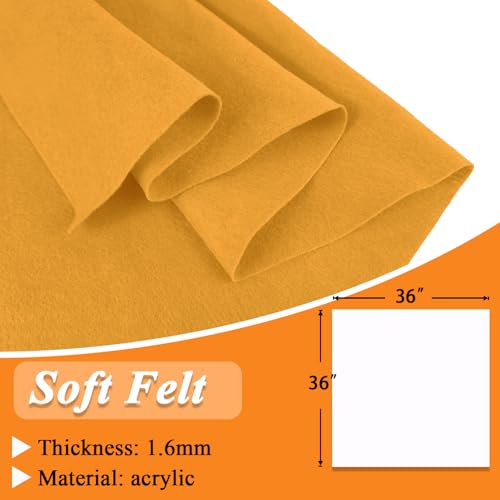 Image of IONTACH 36 inch X 36 inch Soft Felt Fabric 1.6mm Thick (Antique Gold)
