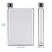 Flat Water Bottle, 750ml A5 Plastic Memo Paper Water Bottle Reusable Slim BPA Free Bottle for School Activity Outdoor Gym Cycling Hiking (Transparent)