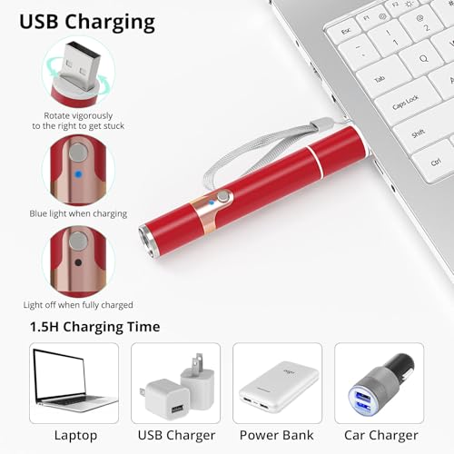 image for TBTeek Cat Toys for Indoor Cats, 2 Pieces, Rechargeable, 7 Adjustable 