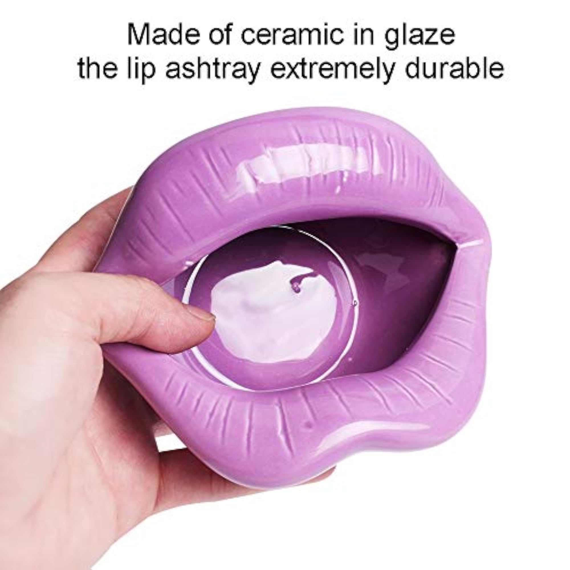 Ceramic Ashtray, Lip Cigarette Holder for Smokers