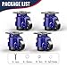 KOSTANZO Leveling Casters with Ratchet Handle Design Total Capacity 3300Lbs Heavy Duty Casters Set of 4 Workbench Casters with Adjustable Leveling Pads