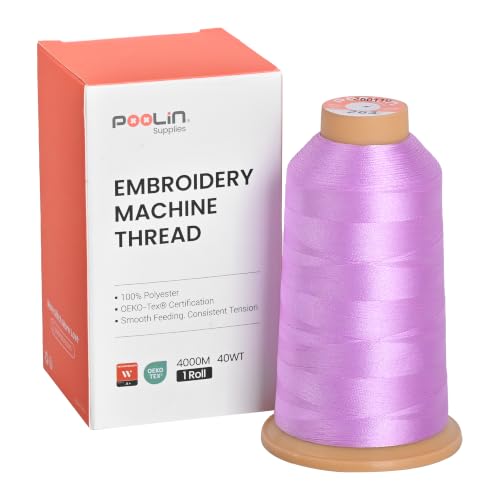 Image of Poolin Polyester Machine Embroidery Thread 4000M 40WT Light Lilac 0263