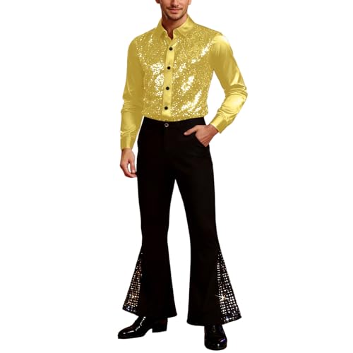 Camisa con lentejuelas y pantalones para espectáculos teatrales con purpurina y danza