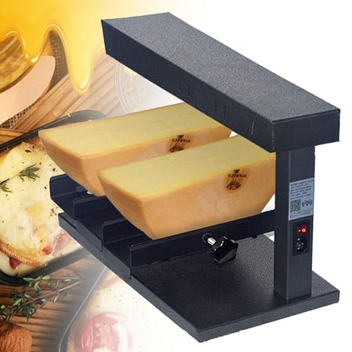 KJHYYPP Máquina fundidora de Queso raclette eléctrica de 650 W, máquina de fusión de Queso Comercial para Rueda de Medio Queso Nacho ángulo y Altura Ajustables