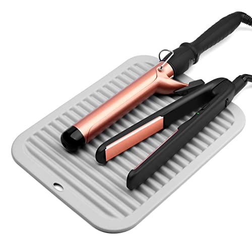 Tapis de fer plat en silicone et pochette thermique pour lisseur et outils de coiffure