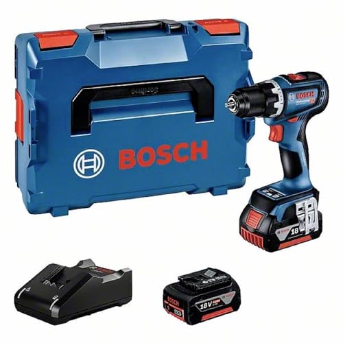Bosch Professional 18V System perceuse-visseuse sans-fil GSR 18V-90 C (avec 2 batteries ProCORE 4,0 Ah, chargeur rapide GAL 18V-40, calage L-BOXX pleine largeur, L-BOXX)
