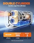Gonflateur de pneus portable avec double cylindre, 5 x Voiture d'inflation rapide Air Compresseur avec fonction mémoire, 150PSI Gonflateur de pneus sans fil rechargeable avec batterie,12V DC pour voiture de ramassage, Moto, Vélos, Balles