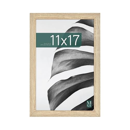 MCS Studio Gallery 11x17 Picture Frame Natural Woodgrain, Rectangle Photo Frame for Photos, Posters & Art Prints (1-Pack)