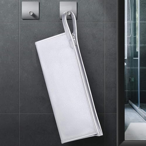DXIA Haartrockner Tasche - Wasserdichte PU-Leder Aufbewahrungstasche für Supersonic, Tragbare Staubdichte Reisetasche (Reines Schwarz)
