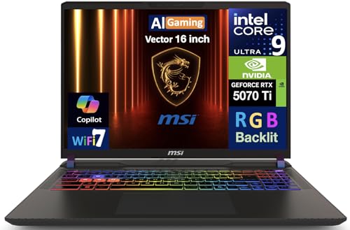 Image of MSI Vector AI Gaming Laptop 16.0 inch 240Hz WQXGA Display (Intel Ultra 9-275HX, GeForce RTX 5070 Ti 12GB, 32GB DDR5, Win 11 Pro) w /MS 365 Personal, DKZ USB Port Expander