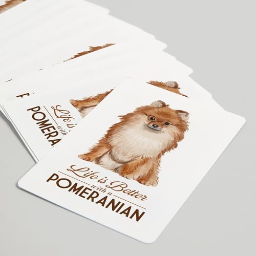 Baraja de poker Pomeranian Life is Better 52 cartas miniatura 5
