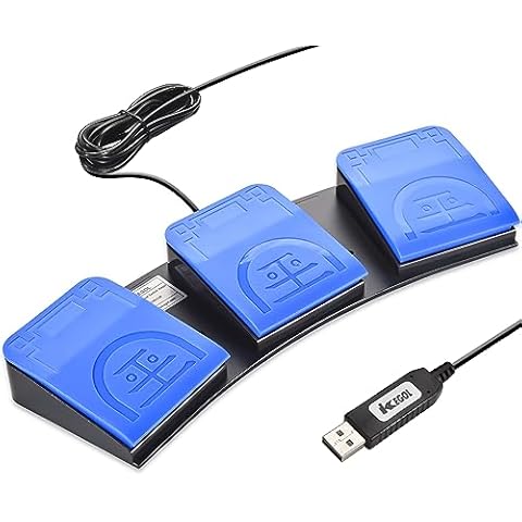 iKKEGOL 2023 Upgraded USB Foot Pedal Switch PC Triple Footswitch - Hands-Free Control Customized Programmable Keyboard Mouse Hotkey for Gaming Transcription HID Cover