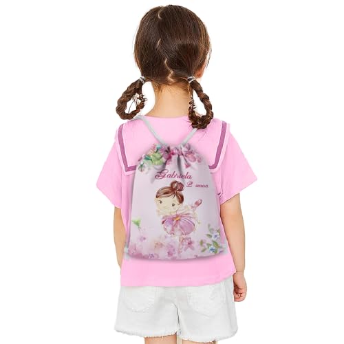Mochilinha Bag Infantil Personalizado com Nome e Idade Bailarina Rosa (Mochilinha 20x30, Unidades, 05)