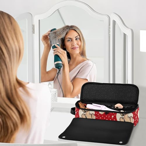 Bolsa para herramientas de cabello Art Lady Red que sostiene secador, rizador, planchas y organizador de accesorios para cabello resistente al calor, portátil para viaje para mujeres miniatura 6
