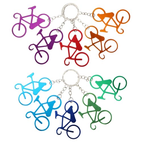 VOSAREA 10 Pcs Porte-clés Décapsuleurs en Métal Forme Vélo, Ornement de Paquet Multifonctionnel, Haute Résistance et Design Unique pour Usage Quotidien...