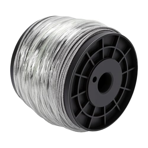 Cuerda de alambre de acero de 2mm Eujgoov para enredaderas y kit de fijación de luces exteriores 2