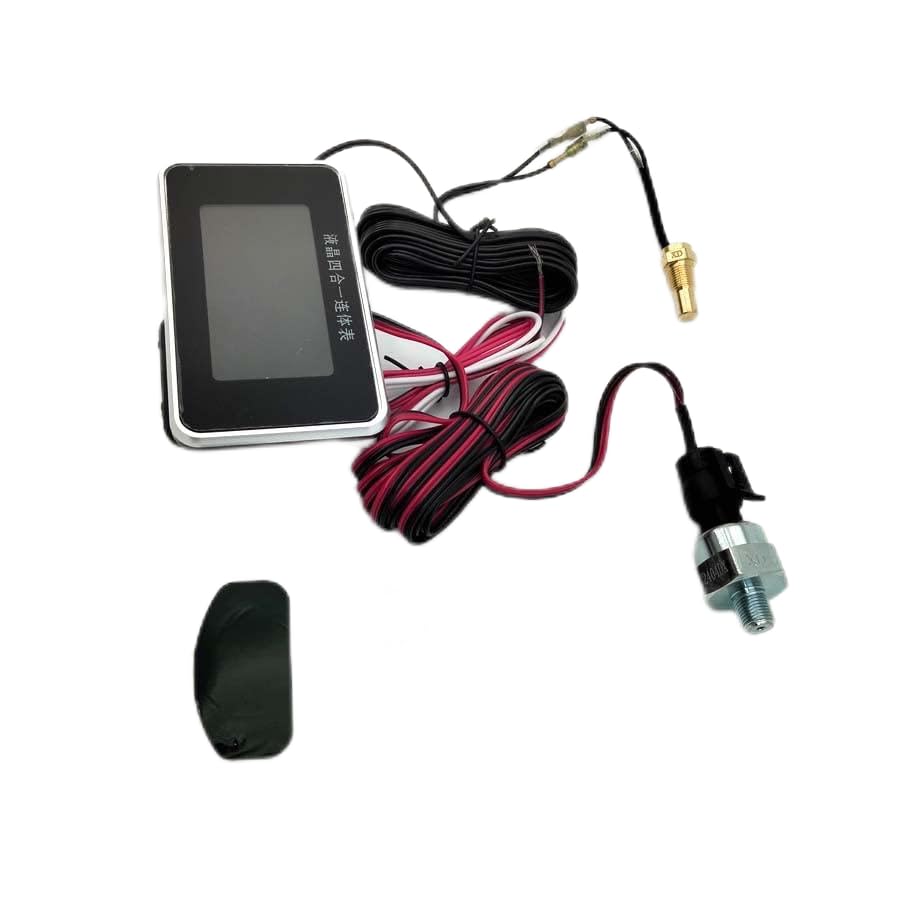 4 in 1 LCD 12v/24v Excavator Truck Car Water Temperature Oil Pressure Fuel Voltage Gauges with 10 Mm Temperature Sensor