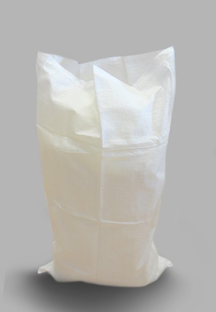 Getreidesäcke PP Gewebesäcke Weiß, Erntesack für Kartoffeln & Getreide, Sandsäcke & Laubsack, Reißfester Bändchengewebesack 60x105cm 100 Stück von rg-vertrieb