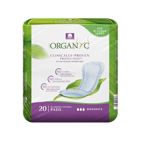 Organyc 100% Organic Cotton Incontinence Pads for Bladder Leaks, FSA/HSA Eligible, Maximum Flow, 16 Count… Cover
