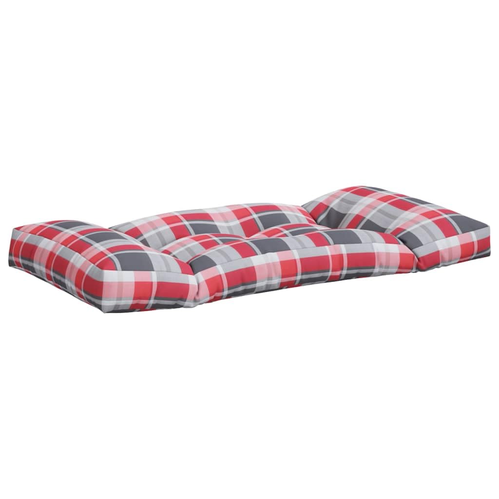 Poduszki na palety, 2-częściowe, czerwone wino, wzór karo, wodoodporne, ergonomiczne, nadają się do prania, antypoślizgowe, na meble ogrodowe, balkon, taras, na zewnątrz, do wnętrz