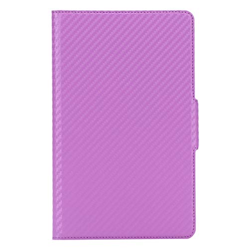 ISIN Premium Carbón Fibra Textura Folio Funda Case Carcasa para Samsung Galaxy Tab A 8,0" 2019 SM-T290 SM-T295(No para S-Pen Version SM-P200 P205 y SM-T350 T355 P350 P355 T380 T385 T387)(Morado)