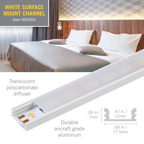 Image of Armacost Lighting LED Tape Light Mounting Channel, Surface Mount, White 5-Pack 960055N