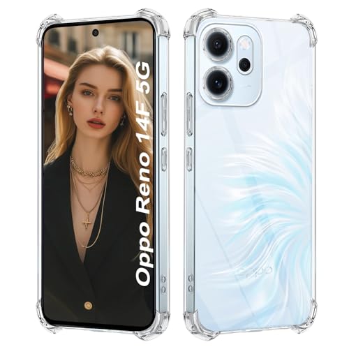 ISOI - Cover compatibile con Oppo Reno14 F 5G Custodia, con Paraurti Airbag Antiurto Protezione Completa, Case Protettiva in Silicone TPU Ultrasottile e Morbido - Trasparente