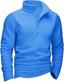 Lay U HOME Trimestre-Zip Sudadera De Tops para Hombre De Cuello Alto De Sudaderas Casual Cálido Suéter De Atletismo Deportes Sudadera con Capucha Camisetas