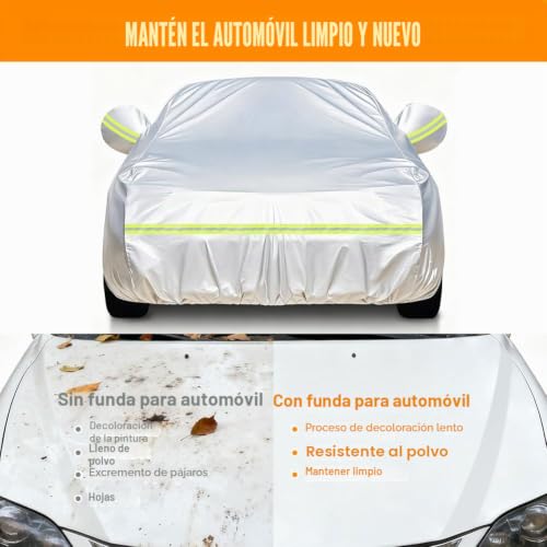 Funda de coche universal 470cm resistente a lluvia nieve y sol 7