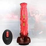 Monster Dildo Vibrator Sex Toys Huge Cock with 6 Thrusting and Vibration Modes G Spot Thick Anal Dido with Suction Cup 10 inch Big Knot Fantasy Horse Vibe for Women Men Adult [Made in USA]