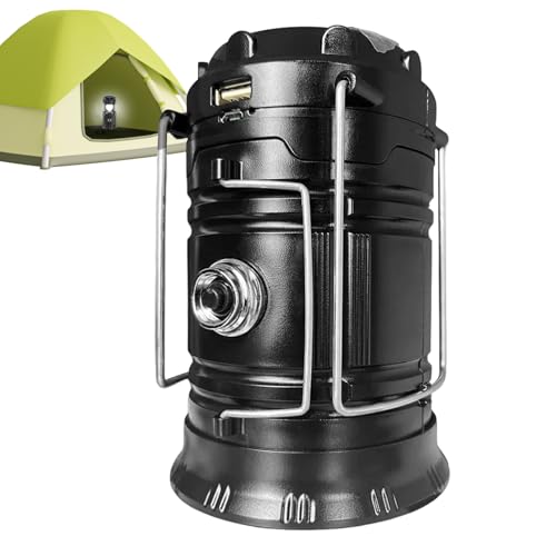 Linterna eléctrica – Luz solar portátil extensible para senderismo, 3 modos de iluminación, linterna de tienda de campaña, lámpara eléctrica colgante para campamento, accesorios al aire libre para el