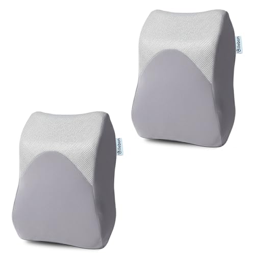 Image of Billebon Memory Foam Car Neck Pillow | Universal Headrest Cushion| Mesh Soft Fabric Hybrid| Adjustable Strap Buckle| Removable Cover| Orthopaedic Neck Support| Driving Comfort Pain Relief (Pack of 2)