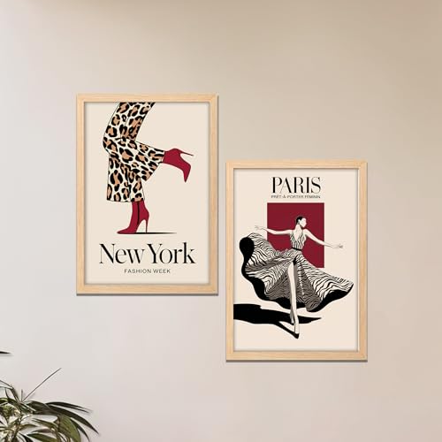 Image of NoWorries Modern art framed Wall paintings for home Decoration Living Room /Bedroom /Dining Room Decorative wall painting for Office hotel,cafe,room decor ''300 GSM Premium Poster Paper Print'' Cafeteria and Lounge - Synthetic Wooden Frames (pattern-illustration) (Set of 2, Framed Painting)(Frame Size-13x17 inches) (BROWN, LARGE)