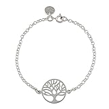  Pulsera árbol de la vida de plata esterlina hecho a mano para mujer.